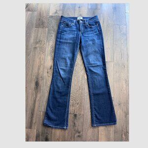 Paige Manhattan Mid Rise Bootcut Jeans Size 26 Dark Wash Stretch Denim